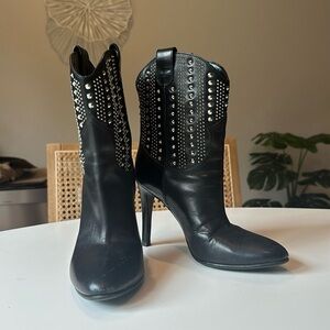 Saint Laurent Debbie Studded Leather Boots Yves Saint Laurent Size 36.5